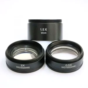 0.3X 0.5X 1X 1.5X 2X Microscope Barlow Auxiliary Objective Lens M48 for Stereo Microscope