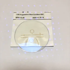 1.56 Progressive Multifocal Anti-Blue-Light Optical Glass Lenses HMC Green Blue 12/14/17mm