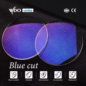 1.56 Single Vision Blue Cut UV420 Two-Piece Optical Lenses 75mm Diameter Eyeglasses
