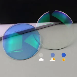 1.56 UC HC HMC UV400 Eyewear Photochromic Blue Color Optical Eyeglass Sunglasses Lenses