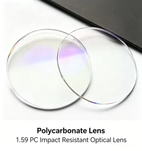 1.59 Polycarbonate Two-Piece Single Vision Eyeglasses Lenses with UV420 Protection 65mm Diameter