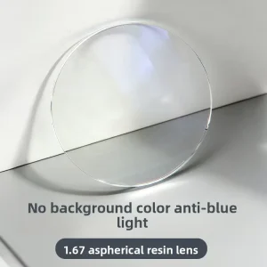 1.67 1.60 Refractive Index Rimless Blue Light Blocking X6 Blue Coated Lenses Eye Protective Aspheric Design Optical Lenses