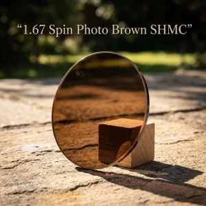 1.67 Spin Photo Brown Superhydrophobic HMC Eyewear Lenses