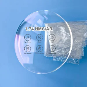1.74 High Index Single Vision Optical Lenses for Eyeglasses Clear with HMC UC HC EMI Coatings