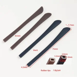 100 Pairs 200 Pieces Rubber Anti-Slip Tips for Metal Eyewear Temples 75mm