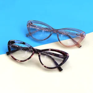 1002 Blue Light Blocking Cat Eye Spring Hinge Optical Eyeglass Frames for Women and Men