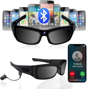 1080P HD Bluetooth Smart Video Glasses Audio and Video Recording Eyewear for Sports, Phone Calls, and Music