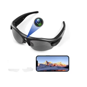 1080P WiFi DVR Eyewear with UV400 Polarized Lenses for Sports Video Recording Compatible with iOS and Android