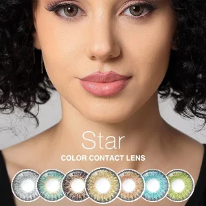 12-Color Star Colored Contact Lenses with Black Circle Design
