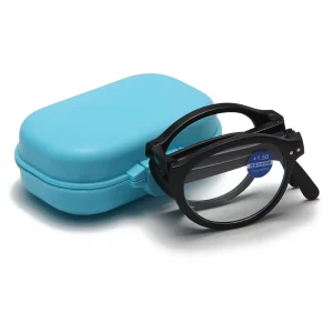 1238 Portable Plastic Frame Presbyopia Myopia Minus 250 Blue Ray Corrective Reading Glasses with Case for Women