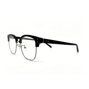 1238 Unisex Acetate Half-Rim Single Vision Spectacle Frames with Geometric Acrylic Lenses and UC Coating