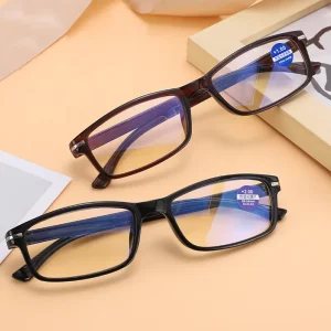159 1pc PC Square Frame Blue Light Blocking Presbyopia Unisex Corrective Reading Glasses