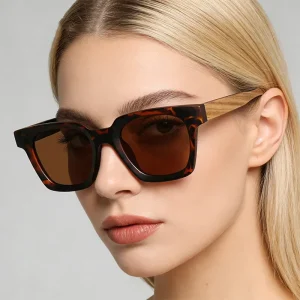 1592 Wooden Polarized Square Vintage Sunglasses Manufacturer Men Women