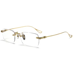 16096 Pure Titanium Rimless Eyeglass Frame Unisex Factory Direct Supply
