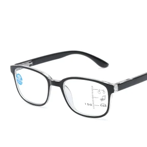 1703 Blue-Light-Blocking Spring-Hinge PC-Frame Progressive Reading Glasses