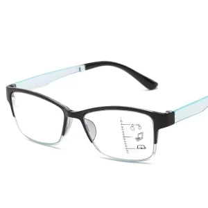 1704JJ 1pc PC Squared Frame Progressive Lens See Far See Near Multi-focal Presbyopia Unisex Reading Glasses