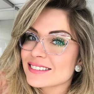 18041 New Design Stock Trendy Polygonal Cat Eye Pc Frame Optical Glasses Women