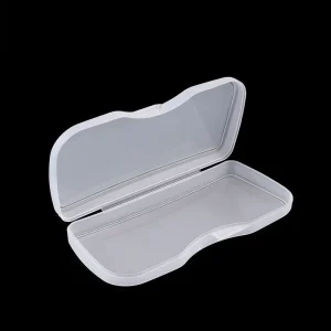 1pc PVC Transparent Matte Polarized Clip-On Sunglasses Case Hard Box