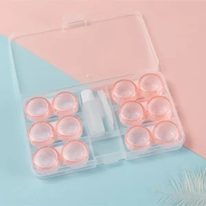 2 in 1 Double Sided Portable Contact Lens Glasses Case Dual Use Design with Built in Mirror Tweezer and Contact Lens