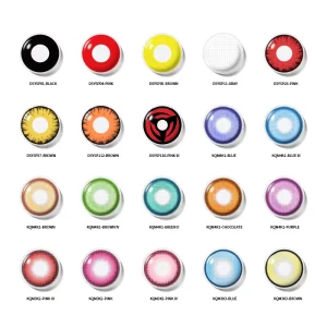 2.0 Series 3-Tone Soft Colored Contact Lenses, 38% Water Content, 2 Pieces, 14.2 mm Diameter, Brown Pink Green Blue