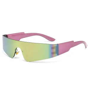 2000S Aesthetic Y2K Sunglasses Men One Piece Sports Sun Glasses Women Vintage Wrap Around Shades Fashion Punk Glasses Eyewear