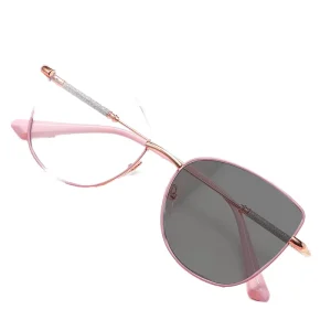 2026Fashion Round Frame Reading Glasses Women Photochromic Lightweight Diamond Face Shape Outdoor Full Rim Optical Frames
