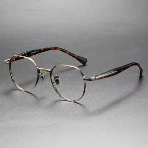 218 Retro Small-Frame Titanium Blue Light Blocking Optical Eyewear for Men and Women