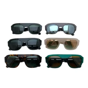 2218 Green Acetate Full Rim Sunglasses with Gradient Optical Glass Lenses for Fishing