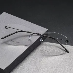 2222 High Quality Titanium Rimless Frames Spectacles Optical Eye Glass Glasses for Woman and Lady