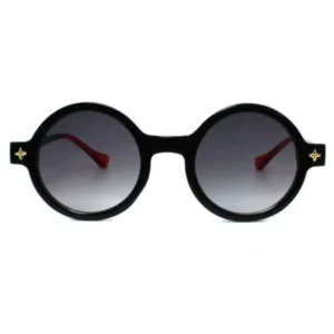 23056 Punk Retro Oval Sunglasses with UV400 Protection, Flat Lenses