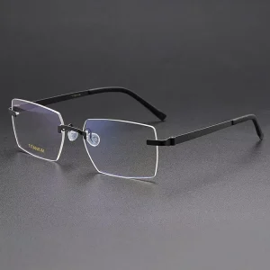 2422 Titanium Optical Frame Eyeglasses High Quality Colorful Anti Blue Light Rimless Reading Glasses Men Women’s