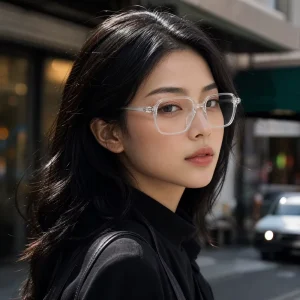 26236 Transparent Retro Oversized Optical Eyeglass Frames