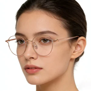 26240 Round Metal Prescription Eyeglass Frames for Men and Women, Retro Myopia