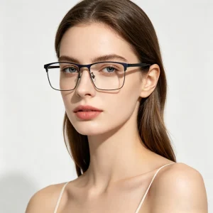 26269 Rectangle Metal Prescription Eyeglass Frames for Men and Women