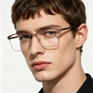 26270 Rectangle Metal Prescription Eyeglass Frames for Men and Women