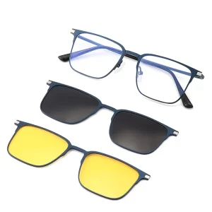 3-in-1 Polarized Sunglasses with Magnetic Clip-On Eyeglass Frames