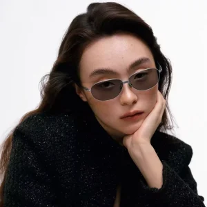 31002 Korean Retro Metal Oval Frame Polarized Sunglasses UV400