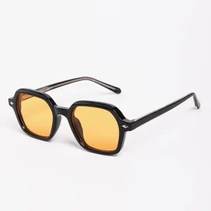 3526 Y2K Chunky Hexagon Sunglasses Clear Square Frame Gradient Lens