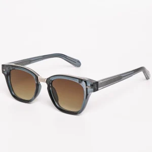 3527 Tortoise Square Sunglasses Retro Metal Bridge Eyewear