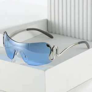 3559 Luxury Snake Decoration Y2K Women Fashion Shades Sunglasses