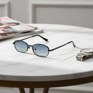 3617 Gradient Sunglasses with Retro Metal Frames and UV400 Protection