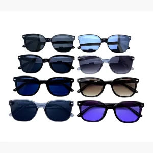 4461 Full Rim Square Plastic Frame Sunglasses with Gradient Glass Lenses Matte Black UV Protection