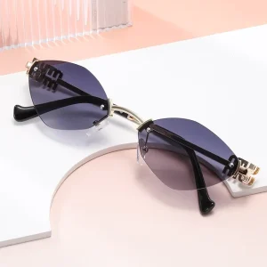 4778 New European American Fashion Cut Edge Irregular Diamond Frame Sunglasses Style Rimless Sexy Girl Hip Hop UV400