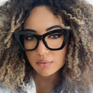 525 Oversized Cat Eye Optical Sunglasses Frames with Clear Computer Lenses for Women, TR90