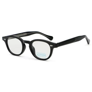 60214 Vintage Round TR90 Glasses Frames with CP Wire Core Temples Anti Blue Light Optical Eyewear Lightweight Spring Hinge
