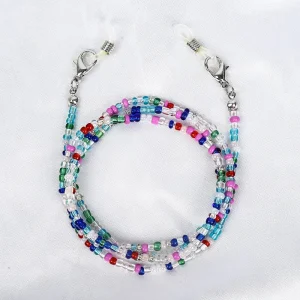 70CM Colorful Glass Beaded Eyeglass Chain Mask Lanyard Strap Glasses Holder Neck Strap for Sunglasses & Face Masks