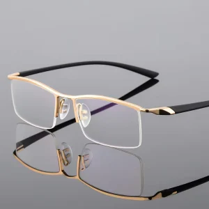 8190 Titanium Eyeglass Frame Alloy Semi Rimless Frame for Eyeglasses Frames Classic Unisex Super Light Factory Direct Supply