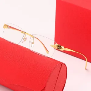 8200875 High Quality Frameless square Lenses Luxury Designer Sunglasses Sunglasses Women Men Brand Fashion Sunglasses With Box