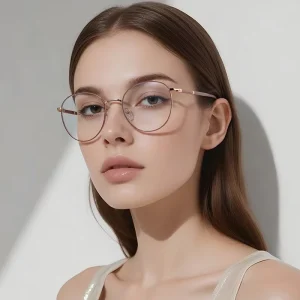 82207 Unisex Retro Metal Optical Glasses UV400 Anti-Blue Light Rectangle PC Frame