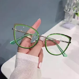8327 Women’s Cat-Eye Metal Optical Eyeglass Frame Anti-Blue-Light